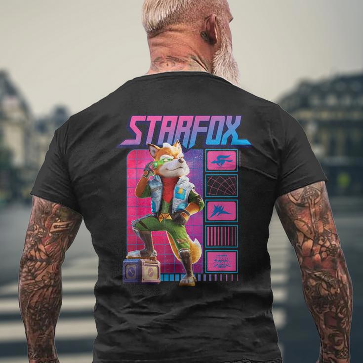 ザ・スーパーマリオギャラクシー・ムービー Fox Mccloud Retro Hero メンズTシャツ バックプリント 高齢者への贈り物