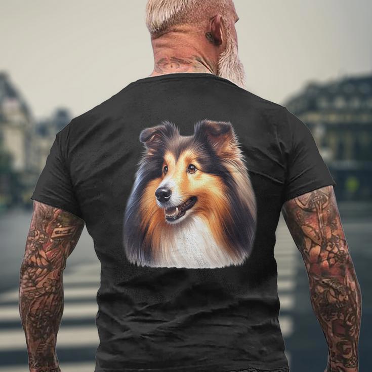 シェットランド・シープドッグ×シェルティ メンズTシャツ バックプリント 高齢者への贈り物