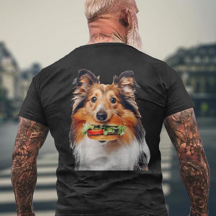 シェットランド・シープドッグ・バーガー メンズTシャツ バックプリント 高齢者への贈り物