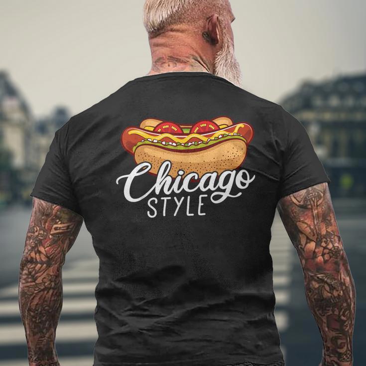 シカゴスタイル ホットドッグギフト ホットドッグ メンズTシャツ バックプリント 高齢者への贈り物