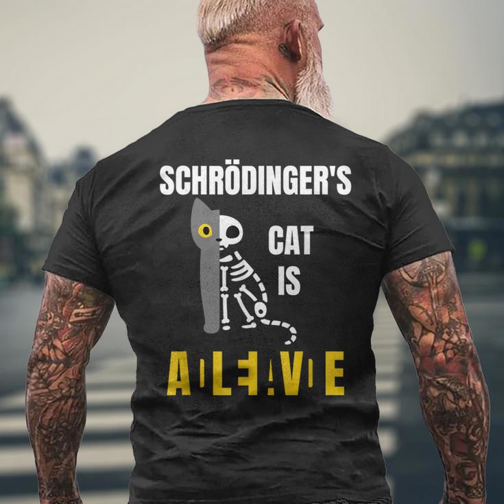 シュレーディンガーの猫は生きている シュレーディンガーの猫の科学者たち メンズTシャツ バックプリント 高齢者への贈り物