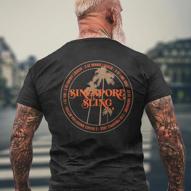 シンガポールスリングレシピ バーテンダーのお気に入り トロピカルドリンク メンズTシャツ バックプリント 高齢者への贈り物