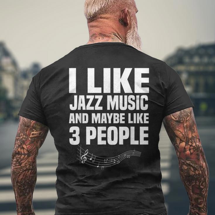 ジャズミュージックジャンル ミュージシャン 作曲家 内向的パフォーマー メンズTシャツ バックプリント 高齢者への贈り物