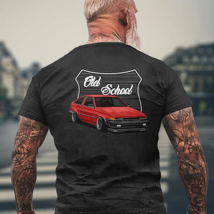 ジャパニーズクラシックチューナー、ドリフトカー、メンズオールドスクールホットロッド メンズTシャツ バックプリント 高齢者への贈り物