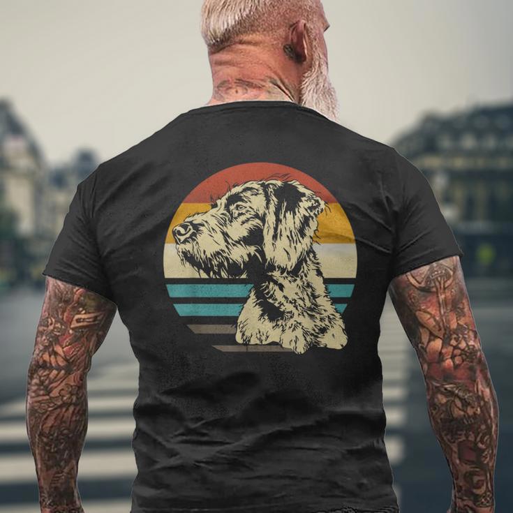 ジャーマンワイヤーヘアードハンター 犬の頭 あごひげ レトロ メンズTシャツ バックプリント 高齢者への贈り物