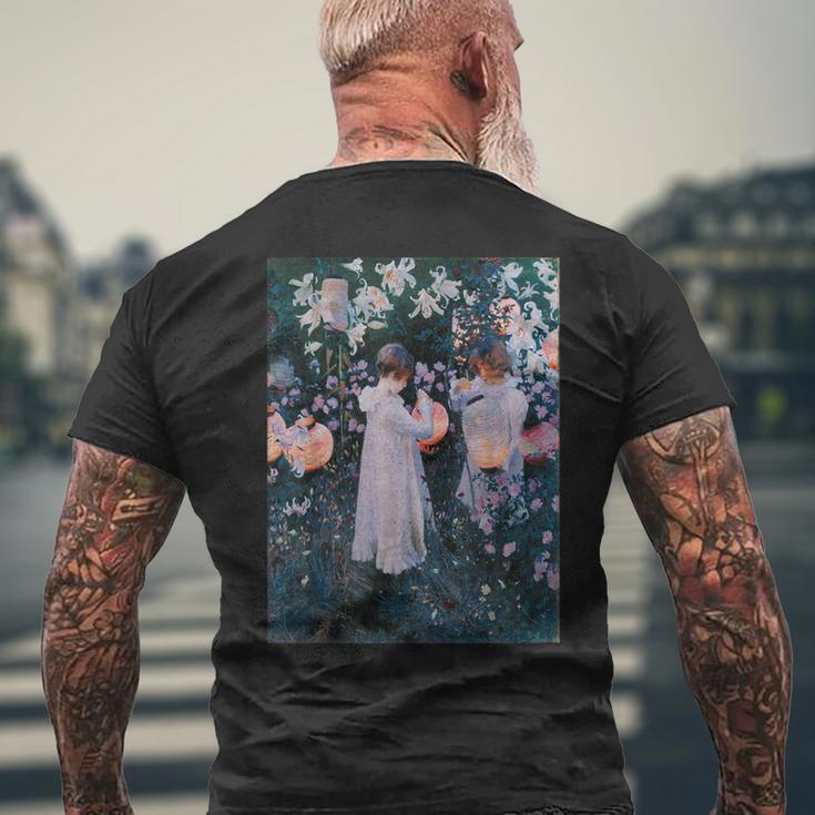 ジョン・シンガー・サージェント カーネーション リリー・リリー・ローズ メンズTシャツ バックプリント 高齢者への贈り物