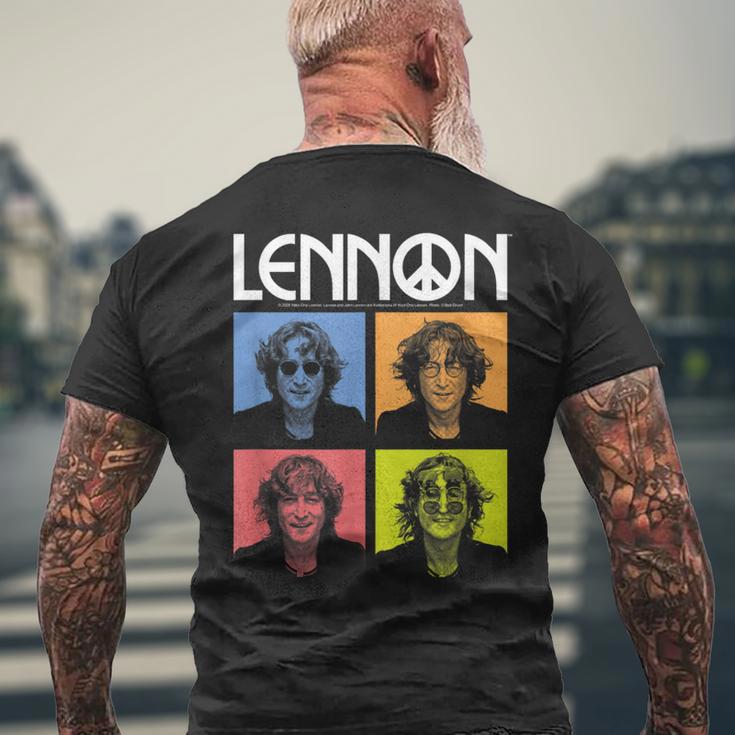 ジョン・レノン カラーブロック メンズTシャツ バックプリント 高齢者への贈り物