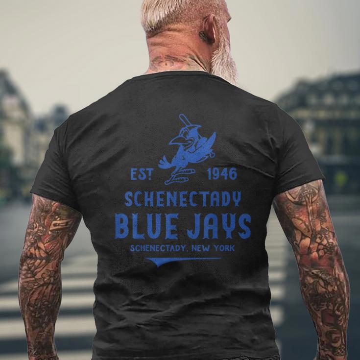 スケネクタディ・ブルージェイズ ニューヨーク ヴィンテージで消えた野球 メンズTシャツ バックプリント 高齢者への贈り物