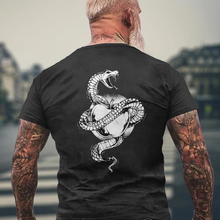 スネークラップアラウンドアップル タトゥーアート メンズTシャツ バックプリント 高齢者への贈り物