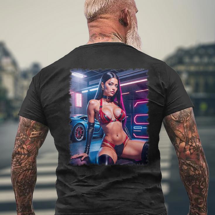 セクシーガールグラフィックtシャツ セクシーラティーナビキニモデル&スポーツカー メンズTシャツ バックプリント 高齢者への贈り物