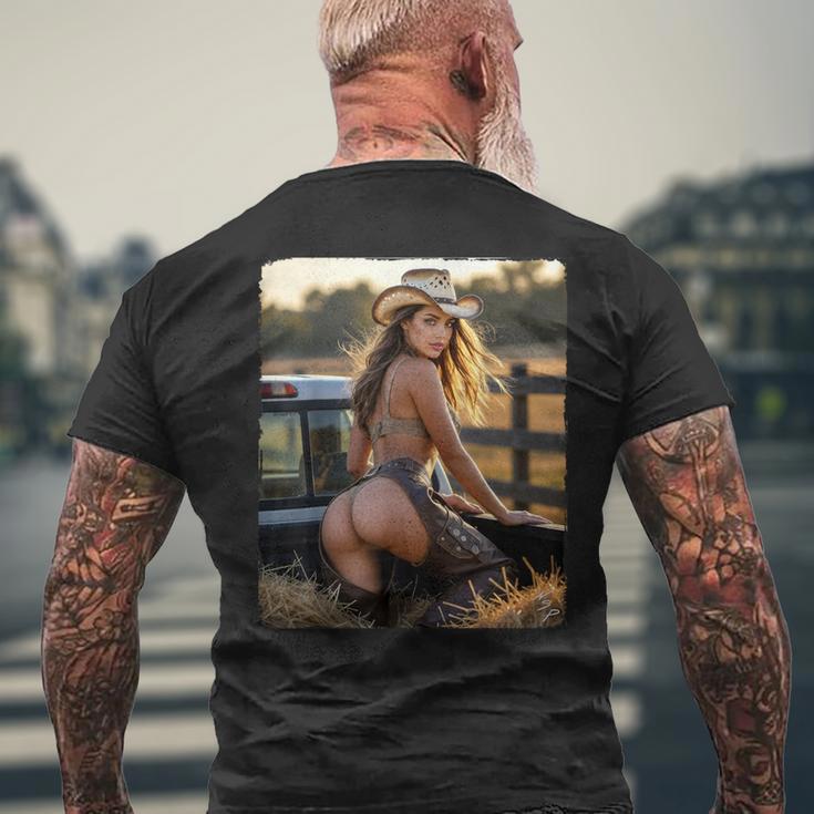 セクシーガールグラフィックtシャツ カウガールピンナップガール 4 メンズTシャツ バックプリント 高齢者への贈り物