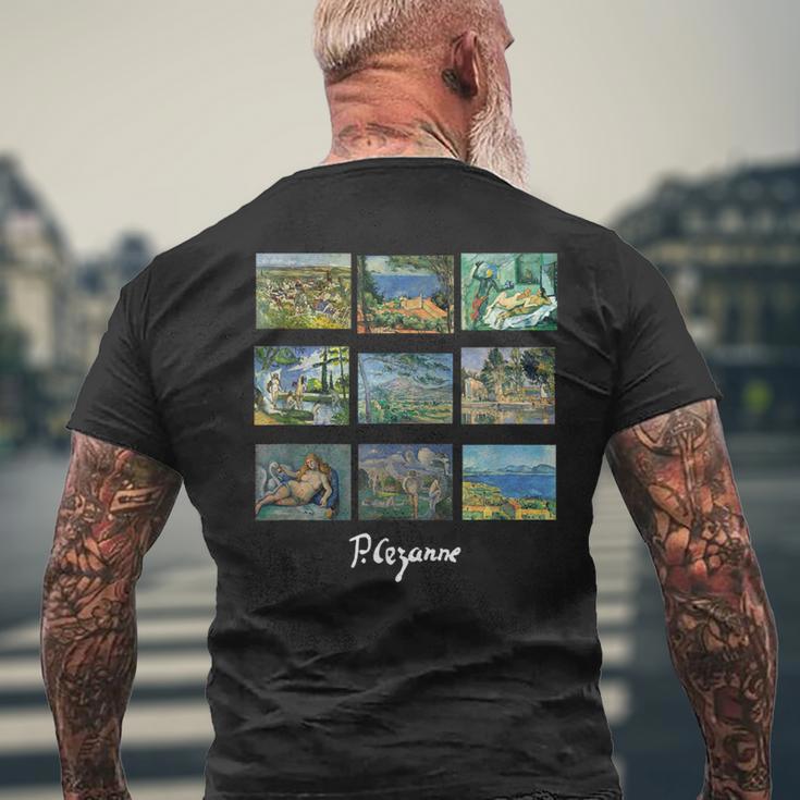 セザンヌの有名な芸術絵画 Cezanne メンズTシャツ バックプリント 高齢者への贈り物