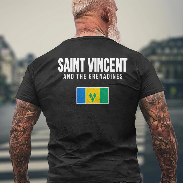 セントビンセントおよびグレナディーン諸島国旗セントビンシー メンズTシャツ バックプリント 高齢者への贈り物