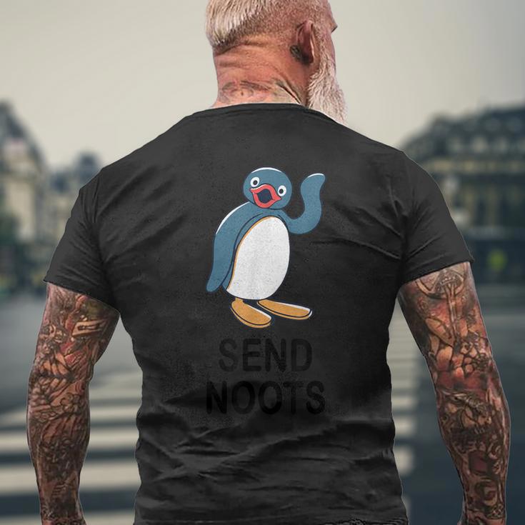 センドブーツペンギンファニーアパレル メンズTシャツ バックプリント 高齢者への贈り物