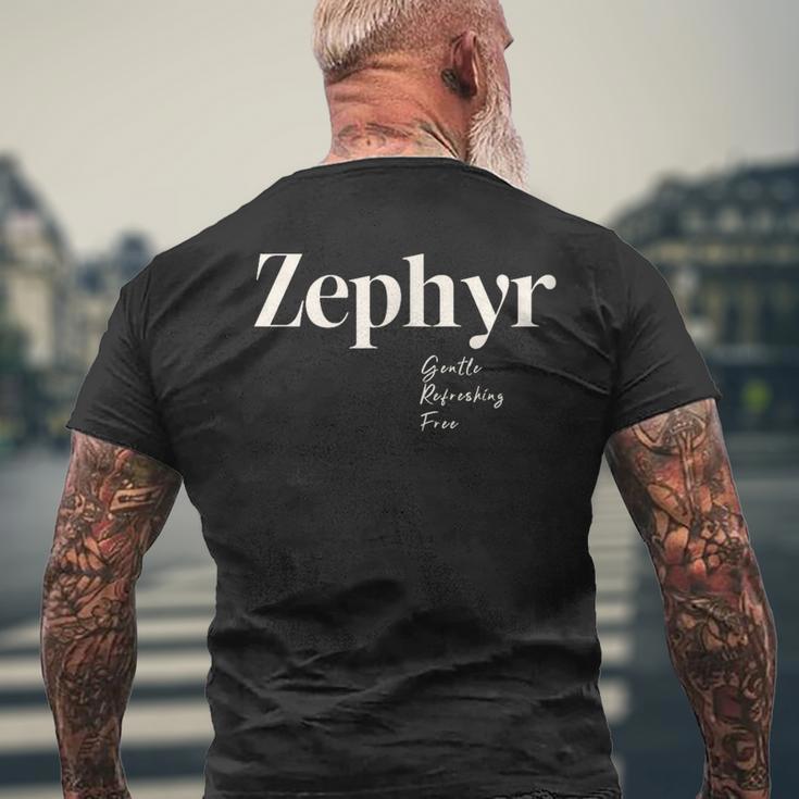 ゼファー – 優しく、さわやかで、自由 メンズTシャツ バックプリント 高齢者への贈り物