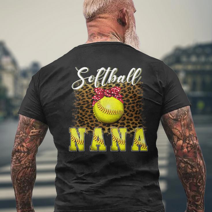 ソフトボール 野球 ナナ ヒョウ柄 おもしろい 母の日 2023 メンズTシャツ バックプリント 高齢者への贈り物