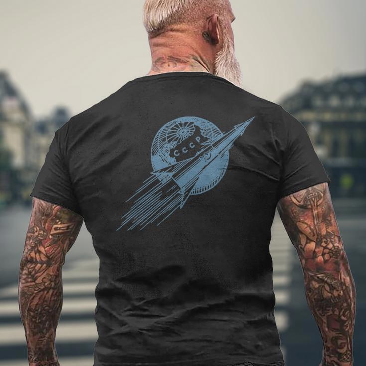 ソ連ロケットスタンプovi8 ビンテージ プロパガンダ メンズTシャツ バックプリント 高齢者への贈り物