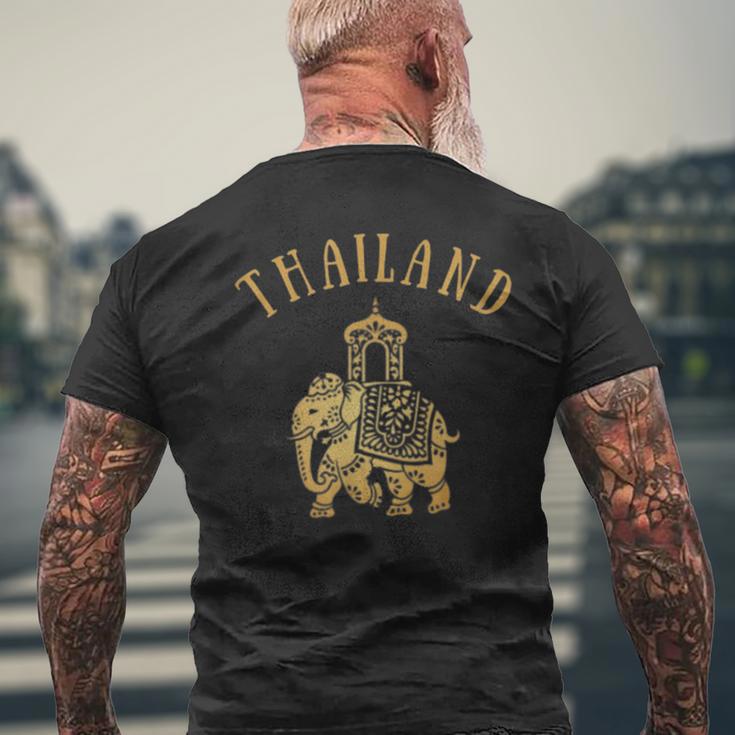タイ旅行象のお土産。 メンズTシャツ バックプリント 高齢者への贈り物