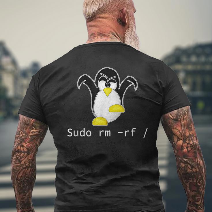 タックスlinuxペンギン須藤rm Rfコンピュータフリークハッカー メンズTシャツ バックプリント 高齢者への贈り物