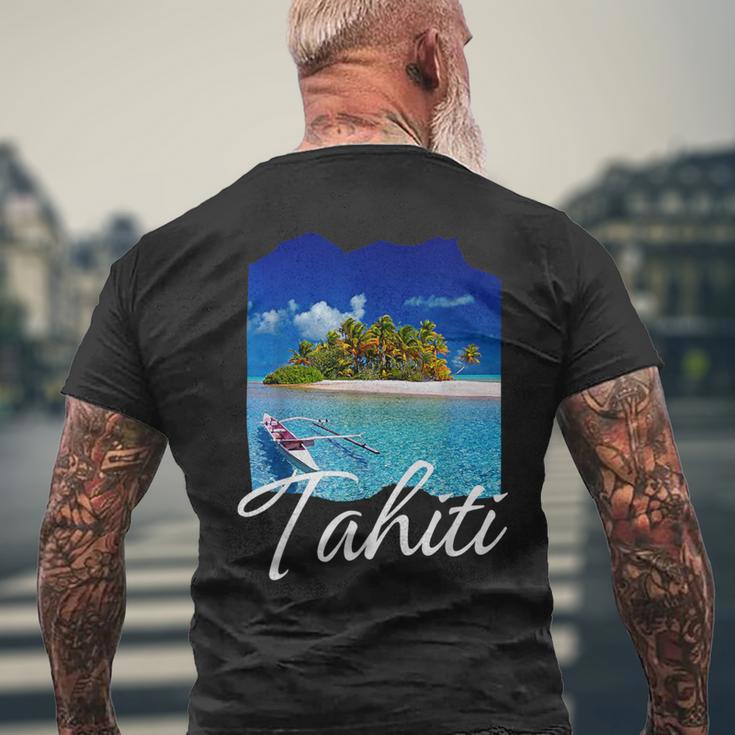 タヒチ フランス領ポリネシア タヒチ メンズTシャツ バックプリント 高齢者への贈り物