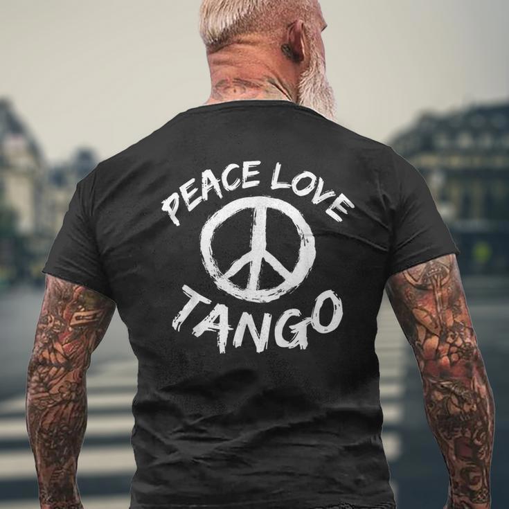 タンゴ ダンサー ダンス パートナー デザイン ピース ラブ タンゴ メンズTシャツ バックプリント 高齢者への贈り物
