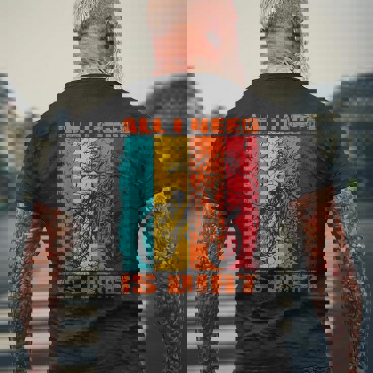 ダートバイク レトロデザイン All I Need Is Dirt Motocross ダートバイク メンズTシャツ バックプリント 高齢者への贈り物