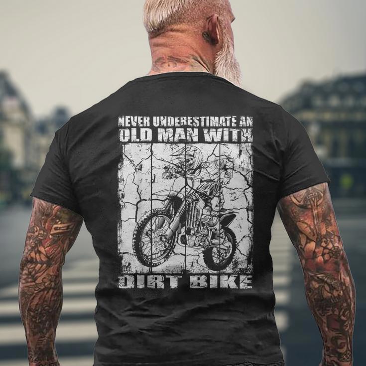 ダートバイクオールドマン メンズTシャツ バックプリント 高齢者への贈り物
