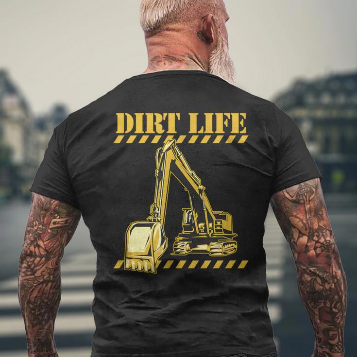 ダートライフ 建設掘削機 重機 オペレーター メンズTシャツ バックプリント 高齢者への贈り物