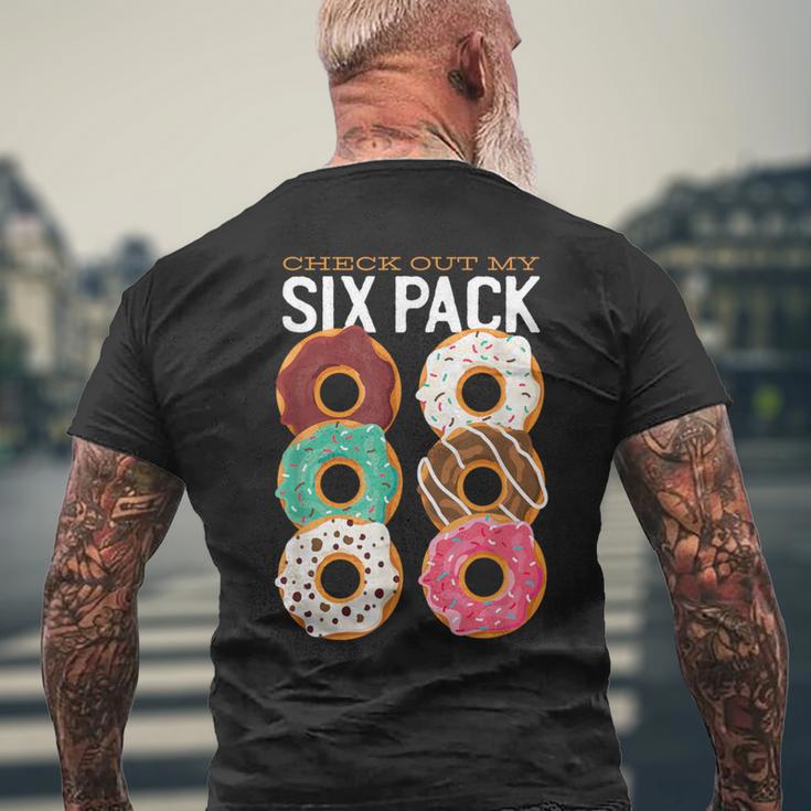 チェックアウトおれのシックスパックおもしろドーナツ メンズTシャツ バックプリント 高齢者への贈り物