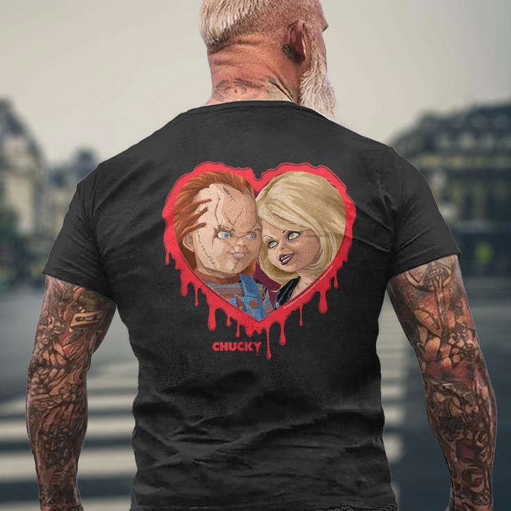 チャッキー＆ティファニーブリーディングハート メンズTシャツ バックプリント 高齢者への贈り物