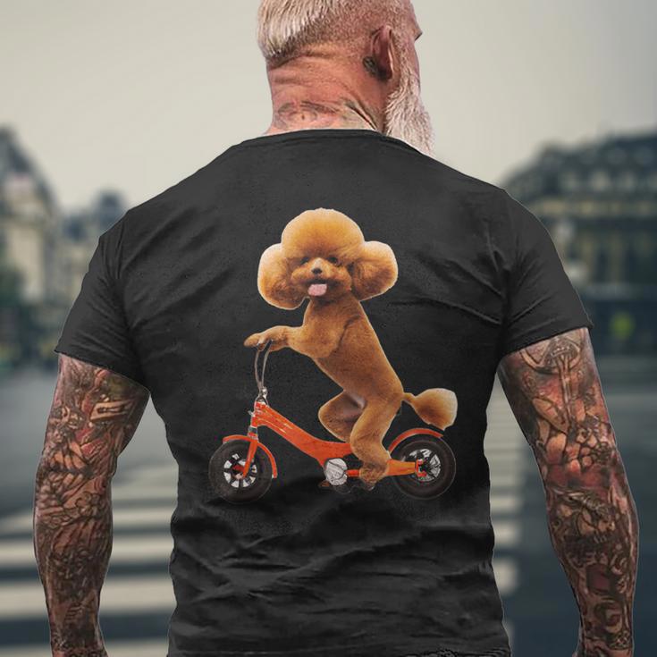 チャリで来た トイプードル 面白いtシャツ 犬 動物 メンズ グッズ かわいい おもしろ 面白い 服 ネタ メンズTシャツ バックプリント 高齢者への贈り物