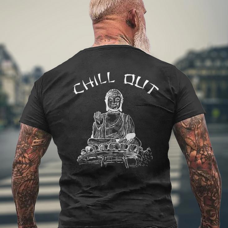チルアウト仏像 メンズTシャツ バックプリント 高齢者への贈り物
