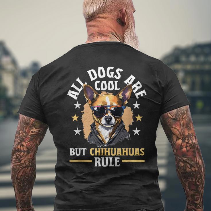 チワワ 犬種 ペット 全犬はかっこいいけどチワワのルール メンズTシャツ バックプリント 高齢者への贈り物
