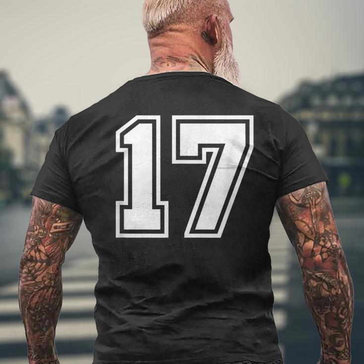 チームジャージーナンバー＃17スポーツギフト メンズTシャツ バックプリント 高齢者への贈り物