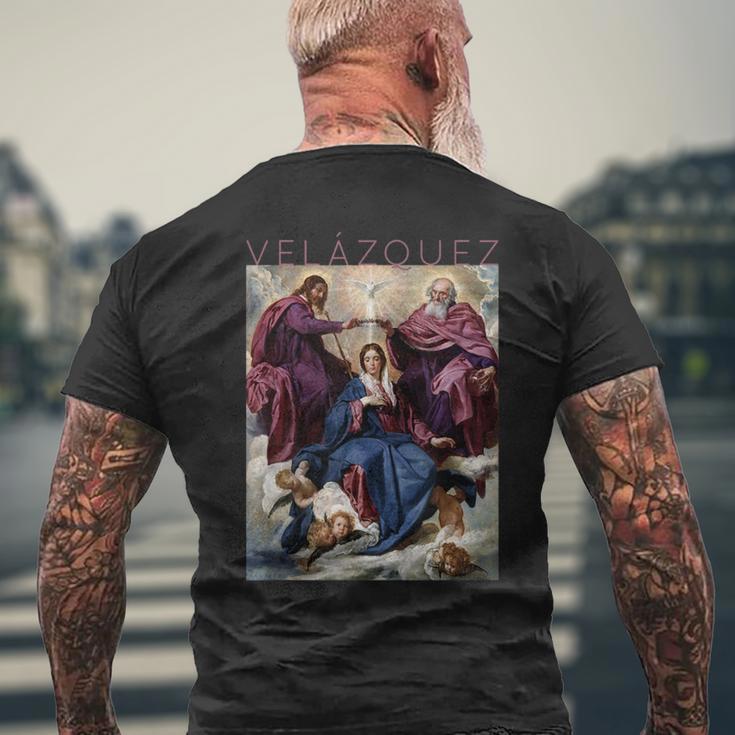 ディエゴ・ベラスケス マリアの戴冠式 メンズTシャツ バックプリント 高齢者への贈り物