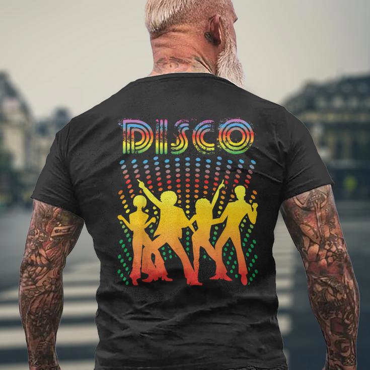 ディスコtシャツ ヴィンテージスタイルダンシングレトロディスコシャツ メンズTシャツ バックプリント 高齢者への贈り物
