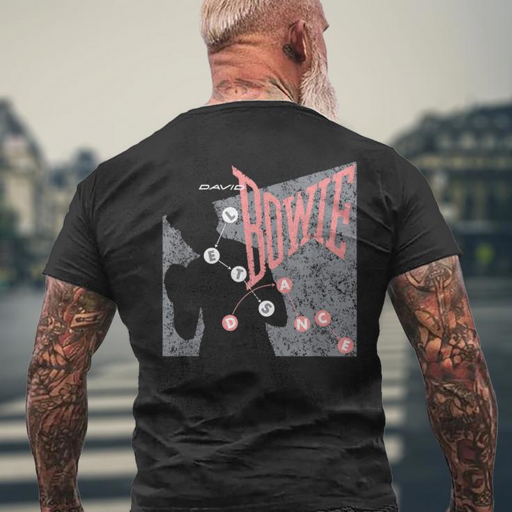 デヴィッド・ボウイ Let's Dance ピンクとグレー メンズTシャツ バックプリント 高齢者への贈り物