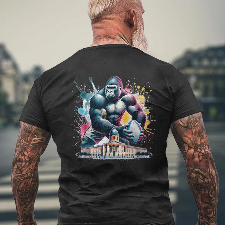 トゥールーズラグビー水彩 メンズTシャツ バックプリント 高齢者への贈り物