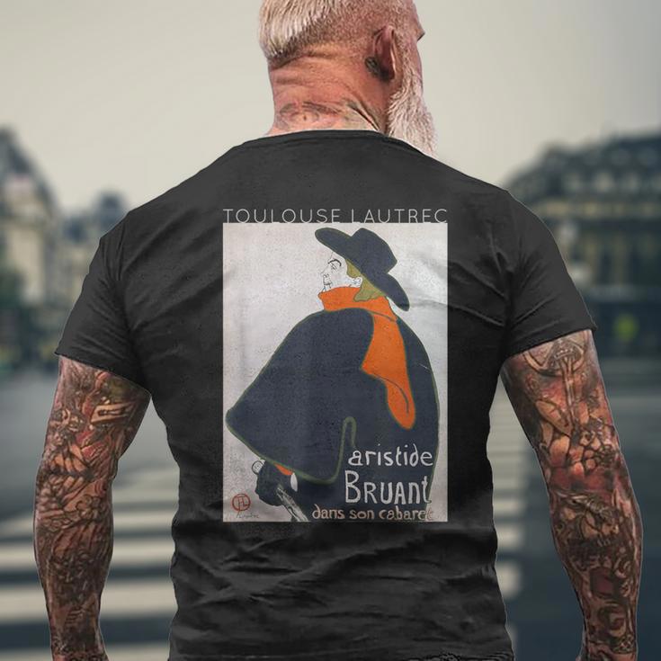 トゥールーズ・ロートレック アリスティド・ブリュアン キャバレー メンズTシャツ バックプリント 高齢者への贈り物