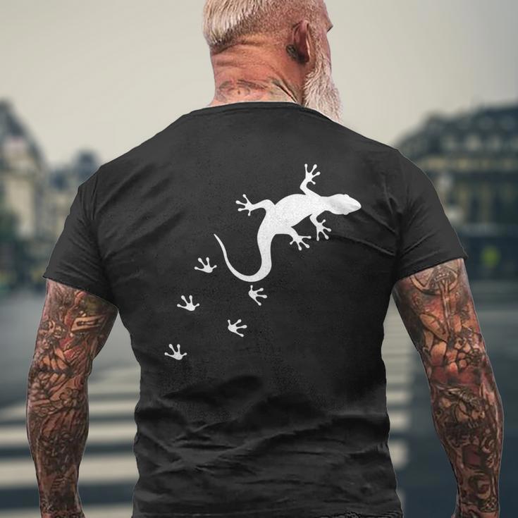トカゲの跡 クライミング ヤモリ テラリウム 爬虫類 オーナー 長袖tシャツ メンズTシャツ バックプリント 高齢者への贈り物