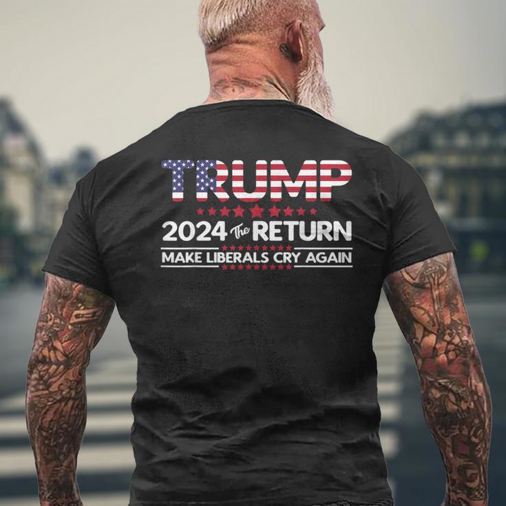 トランプ 2024 ザ・リターン メンズTシャツ バックプリント 高齢者への贈り物