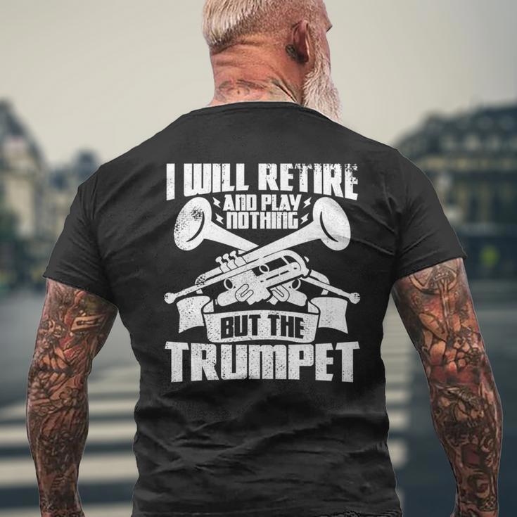 トランペットじいさん吹奏楽団マーチングバンド 長袖tシャツ メンズTシャツ バックプリント 高齢者への贈り物