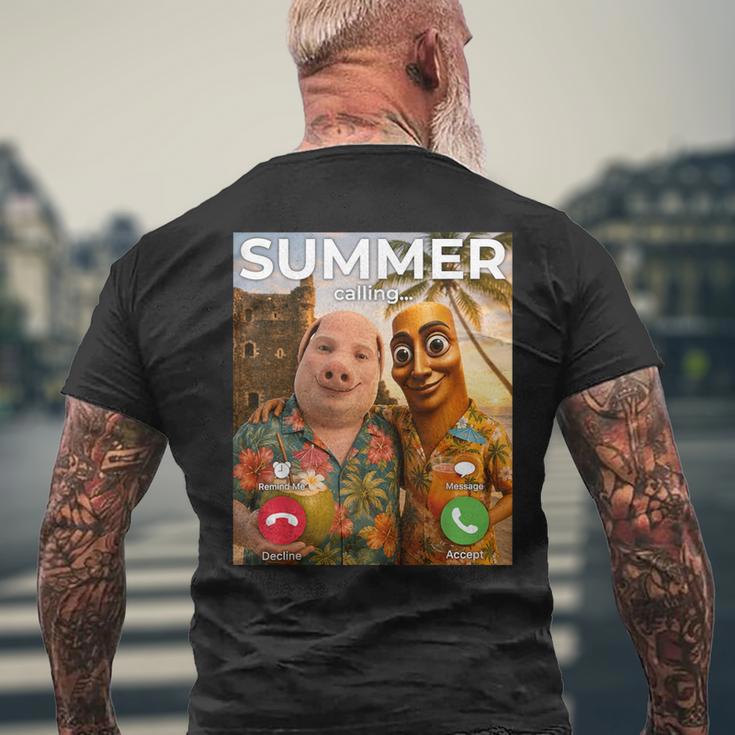 トロピカル ビーチ 夏 ミーム ジョーク トゥン サフール ジョン ポーク 面白い メンズTシャツ バックプリント 高齢者への贈り物