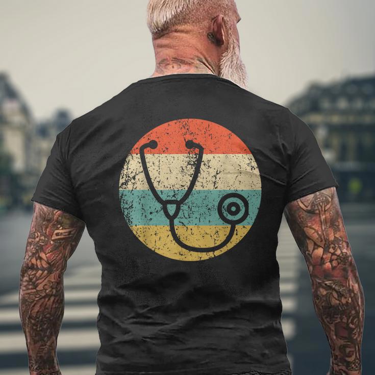 ドクター・ナースヴィンテージレトロ聴診器 メンズTシャツ バックプリント 高齢者への贈り物