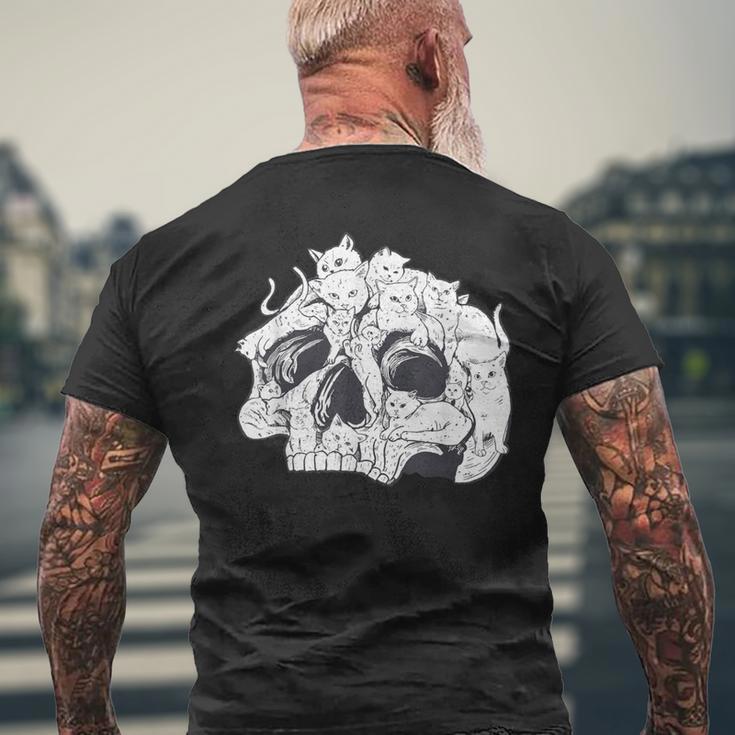 ドクロ 猫 面白い ハロウィン 漫画 子猫 メンズTシャツ バックプリント 高齢者への贈り物