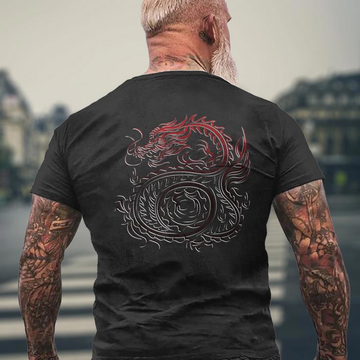 ドラゴンプリント トライバル タトゥー メンズTシャツ バックプリント 高齢者への贈り物