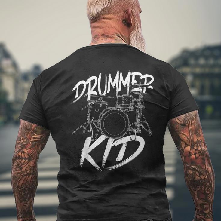 ドラマー ドラムセット ヴィンテージ ドラマー キッズ メンズTシャツ バックプリント 高齢者への贈り物