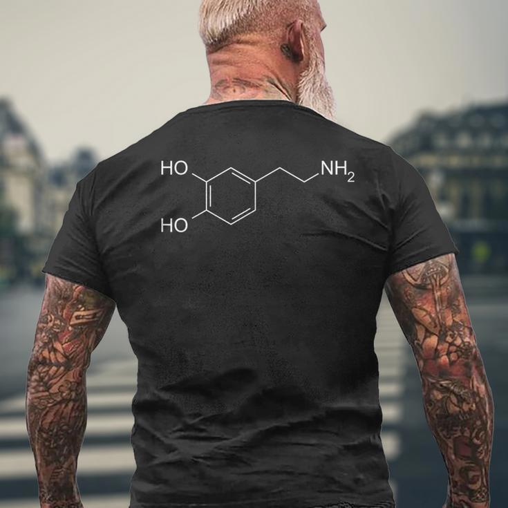ドーパミン分子化学記号 メンズTシャツ バックプリント 高齢者への贈り物