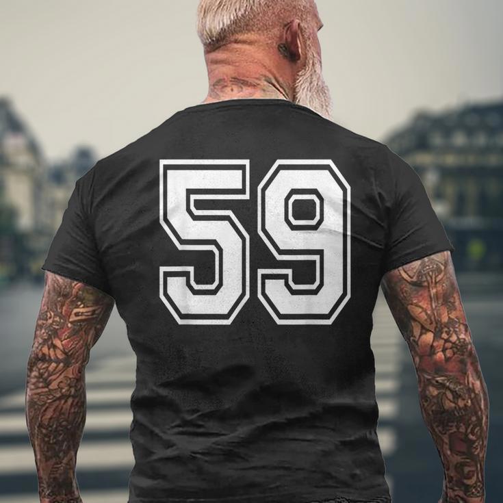 ナンバー59 59歳の誕生日ギフト選手チーム番号入りジャージ メンズTシャツ バックプリント 高齢者への贈り物