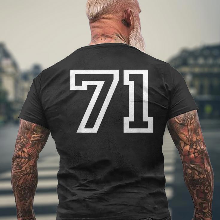 ナンバー71 代表チームスポーツチーム 誕生日 年齢 年 メンズTシャツ バックプリント 高齢者への贈り物